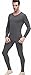 Men's Thermal Underwear Set Top & Bottom Fleece Lined, M1 Charcoal, Medium