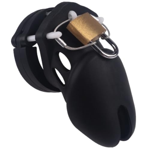 2025 Newly Small Chastity Device Silica Gel for Men Male Chasity Cage Men Adult Chastity Bird Mens BDSM Belt Easy in Sweater Pocket 457909(Black)