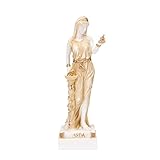 BEAUTIFUL GREEK STATUES Hestia Goddess of the hearth, home family, and the state Statue Gold Tone 9.05 Inches