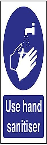 V Safety Use Hand Sanitiser Sign - 100mm x 150mm - 1mm Rigid Plastic