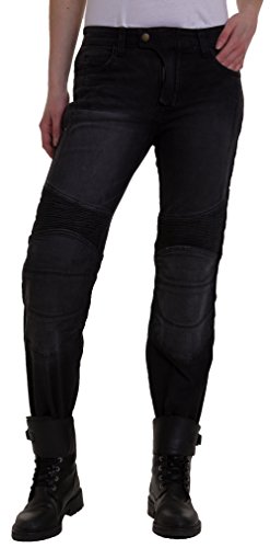 Qaswa Damen Motorradhose Jeans Motorrad Hose Motorradrüstung Schutzauskleidung Motorcycle Biker Pants