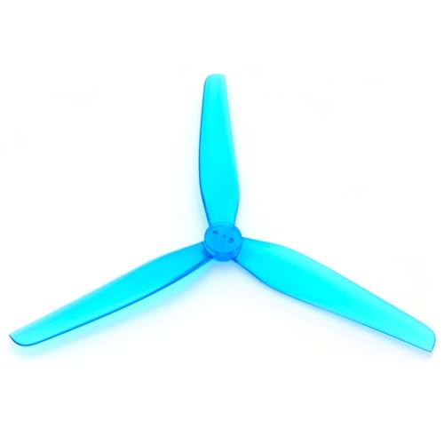 8pcs HQProp T5X2X3 5020 5 Inch 3-Blade T-Mount Propellers Set (4X CW / 4X CCW) Poly Carbonate (Blue)
