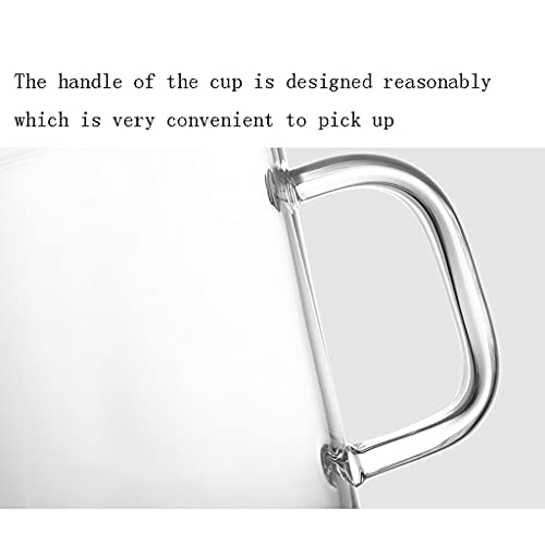 Tazas de vidrio transparente con asa resistente juego de vasos de agua para cocina 5