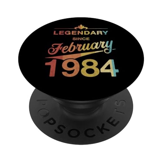 40 cumpleaños Nacido en Febrero de 1984 Vintage 40 años PopSockets PopGrip Intercambiable