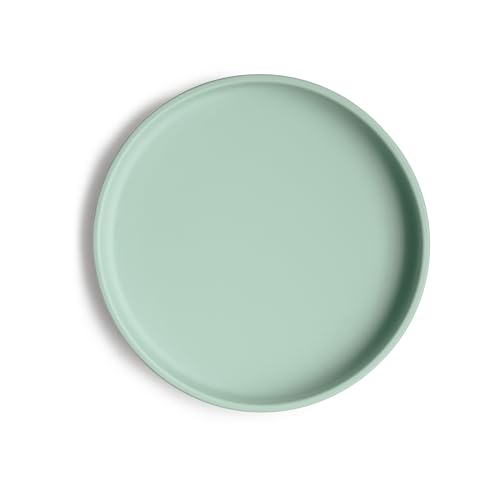 Image of mushie Classic Silicone Suction Plate | BPA-Free Non-Slip Design (Cambridge Blue)