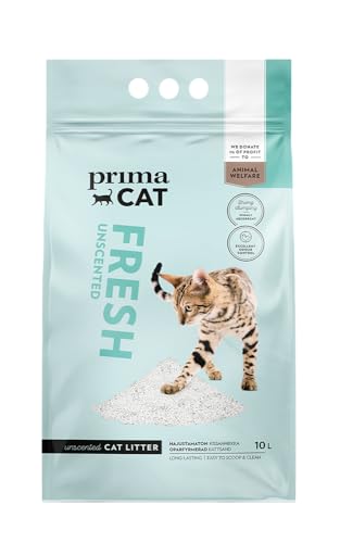PrimaCat - Hygienic Unscented Cat Litter Long Lasting Clay 10L (8.7kg)- Amazon Exclusive