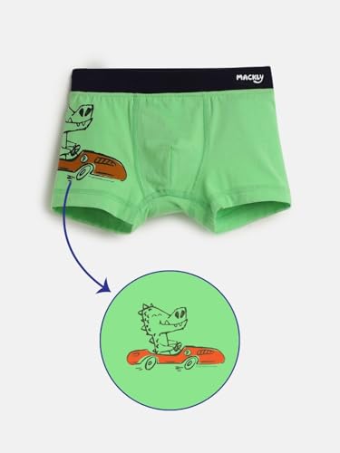 Image of mackly Boys Printed Boxer Underwear | Soft Cotton Stretchable Innerwear | No Ride-Up Design | Skin-Friendly for Kids | Pack of 3