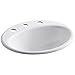 Kohler 2905-8-0 Cast Iron Drop-In Oval Bathroom Sink, 19 x 16 x 5 inches, White