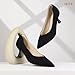 IDIFU Black Heels Closed Toe Pumps Kitten Heels Low Pointed Toe Heels Office Formal Work Prom Party Dress Shoes for Women Comfortable Dressy Trendy Cute Sexy Fashion Pumps Shoes(Black Nubuck, 5.5)