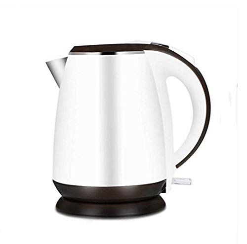 Preisvergleich Produktbild GJJSZ Tragbarer Wasserkocher Wasserkocher Edelstahl Doppelschicht-Verbrühschutz Isolierung Haushalt Automatische Abschaltung,Weiß,1.5L