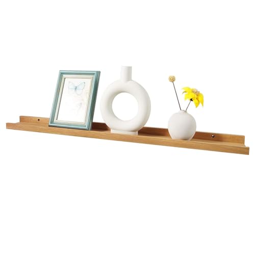 Recogwood Solid Oak Floating Shelves-90cm Wall Mounted, Invisible Wooden Wall Shelf, Picture Ledge Shelves for Bedroom, Living Room, Kitchen, Bathroom, Home Office