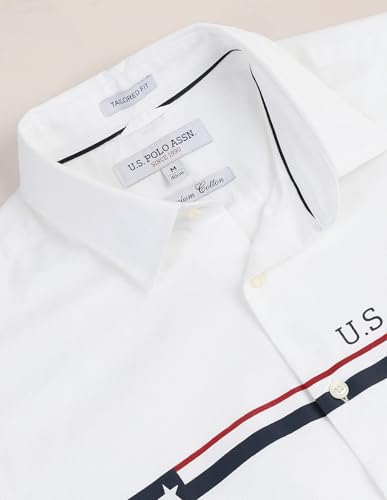 Image of U.S. Polo ASSN. Striped Regular Fit Cotton Shirts for Men - Full Sleeve Mens Casual Shirts