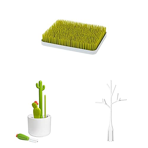 Image of Boon Baby Bottle Drying Rack Bundle - Countertop Rack, Cleaning Brushes, and Drying Rack Accessory