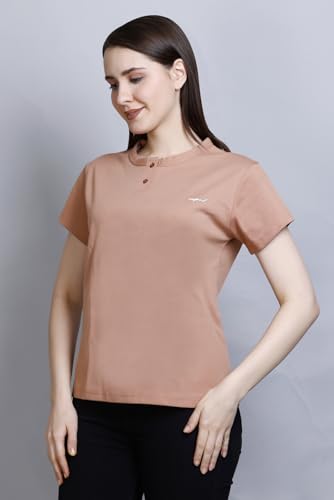 Image of CUPID Women Comfortable Cotton Round Neck Half Sleeve Casual T-Shirt, Sleep, Night, Yoga, Daily Gym n Lounge Wear Short Tee /Top for Girls