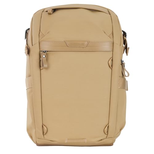 Image of VANGUARD VEO Metro B20L Camera & Everyday Backpack (Beige) - Fits 70-200mm Attached, 14 inch Laptop Storage, Convertible Daypack Design, Carry-On Ready