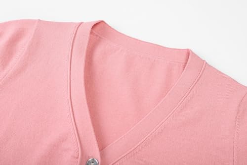Image of Women's V-Neck Long Sleeve Lightweight Soft Knit Button Down Cardigan Sweater