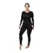 Hot Chillys Women's Peach Skins Solid Crewneck Lightweight Relaxed Fit Base Layer | Moisture-Wicking Long Sleeve Thermal Top, Black, Size: S
