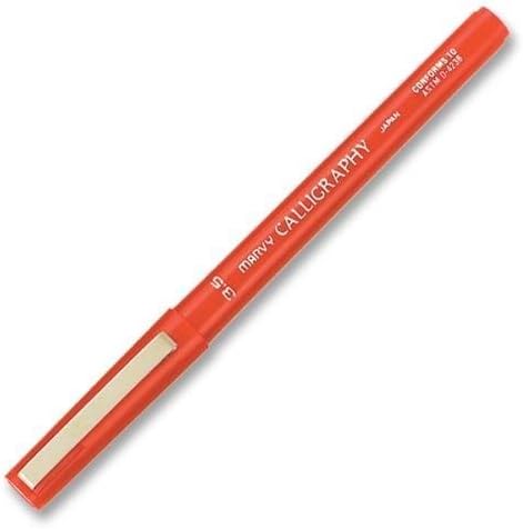 Marvy - Marcador de caligrafía – Tamaño de la punta del bolígrafo: 0.138 in – Color de tinta: rojo – Color del barril: rojo – 1 unidad