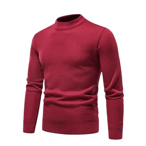 Men's Sweatwear Solid Color Wool Sweater - Winter Crew Neck Pullover for Daily Wear Knitting Wool Turtleneck