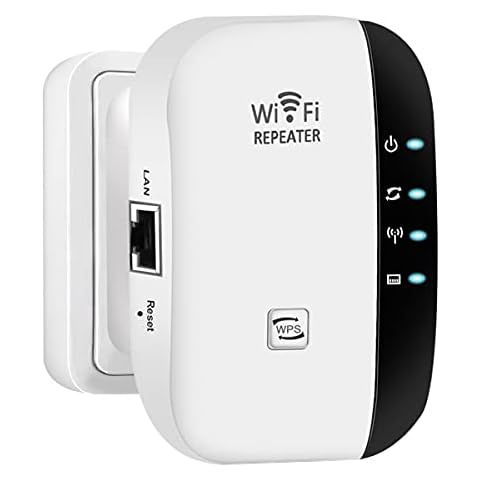 WiFi Range Extender, WiFi Signal Booster up to 300Mbps, 2.4G High Speed Wireless WiFi Repeater with Integrated Antennas Ethernet Port, Support AP/Repeater Mode and WPS Function, Easy to Install Cover