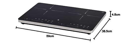 WMF Kult X Doppel- Induktionskochfeld 2 Platten, Kochplatte bis 28 cm, 2 Kochzonen, 8 Stufen, Topferkennung,Touch-Display, Glaskeramik, Timer-Funktion, 3500 W