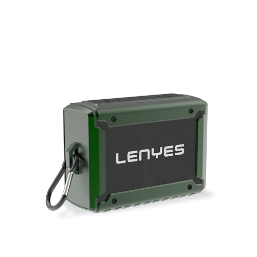 Image of Lenyes S221, Wireless Bluetooth Portable Speaker, 360 Degree Sound, 10W Output, 3 Hours Playtime, Bluetooth v5.0, Aux /TF Card /USB Input, TWS Function, Type-C Charging Port, with Carrying Hook (Green)
