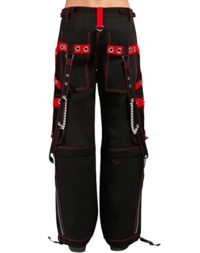 Men Handmade Bondage Trouser/Shorts Punk Rock Transformer Black Red Gothic Men's Trousers2