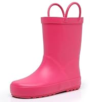WTW Toddler and Kids Rain Boots with Easy-On Handles, Unisex-Child Waterproof Rubber Rain Boots in Fun Patterns for Girls and Boys (Toddler/Little Kid/Big Kid)