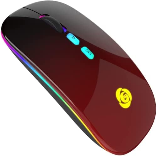 Wireless Mouse for Laptop with Type-C Receiver Rechargeable 2.4G USB Portable Mobile Optical Office Bluetooth Mice Backlight Mouse, 3 Ddjustable DPI for iPad,Notebook,PC,Laptop,Computer and Windows