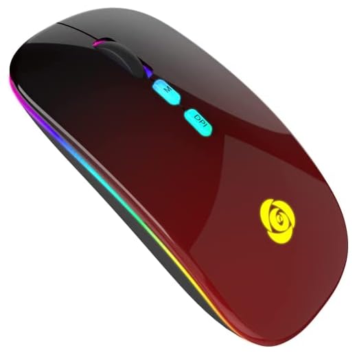 Bluetooth Mouse Senza Fili,Wireless Ricevitore USB a 2.4G Tipo C, Sottile 3 DPI 800/1200/1600 e 7 Colori Retroilluminazione,Mouse Muto Compatibile con iPad/PC/Mac/Windows