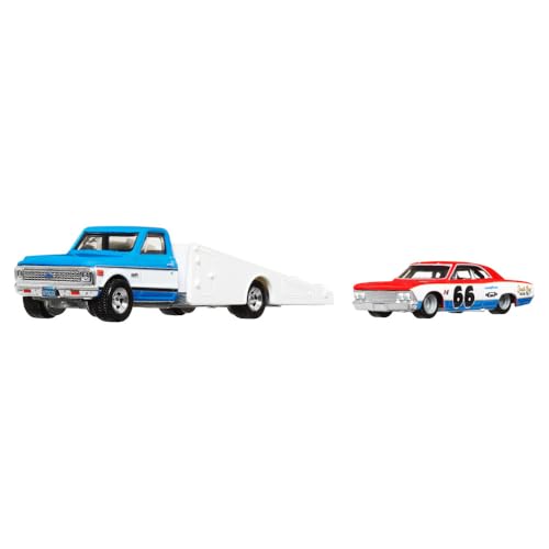 Team Transport: '66 Chevelle y '72 Chevy Ramp Truck 1:64 miniatura 5