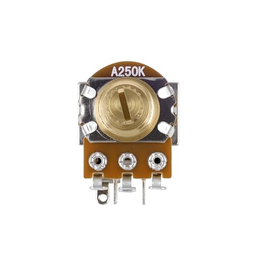 Image of Banworks Full Brass A250K Imperial 3 /8 inch Thread Push Push Guitar Pots 18-Spline Split Short Shaft (15mm Length) Audio Taper Potentiometers for Fender Strat /Tele Gibson Les Paul LP /SG PRS JT /XNQ-06