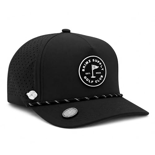 Image of BRIMZ Golf Performance Hat - Tee Holder & Magnetic Brim - Breathable Sweat & Water Resistant Golfing Snapback Cap