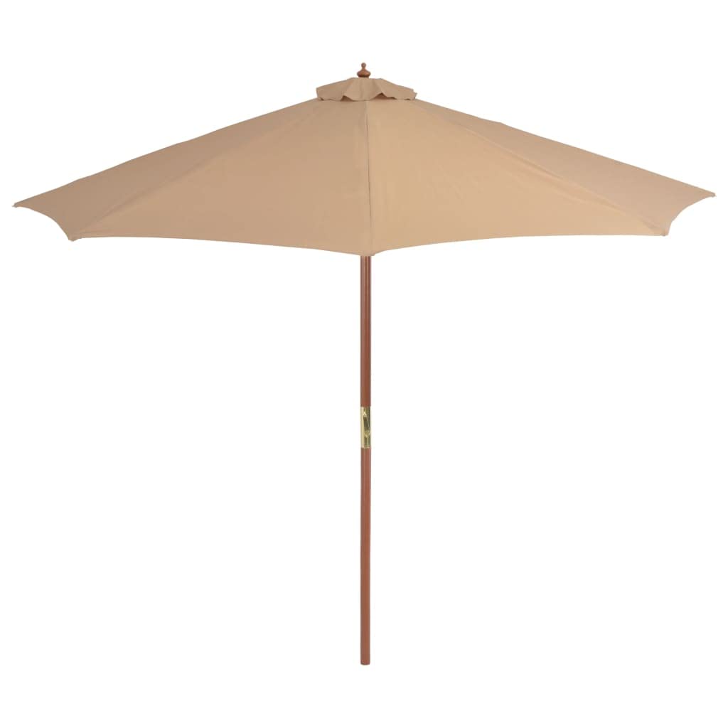 vidaXL Parasol d'extérieur avec mât en bois 300 cm taupe