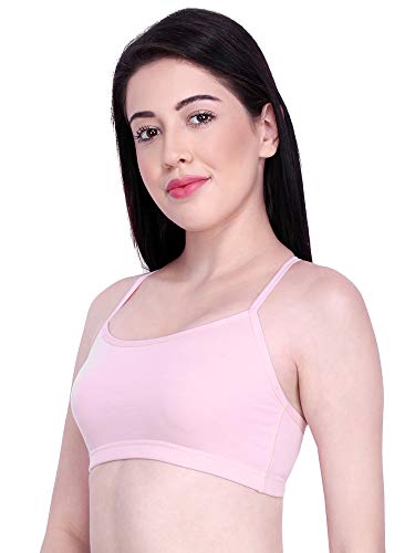 Image of INKURV Slip on Beginner's Bra for Girls, Non Padded, Non Wired, No Hooks with Double Layered Fabric, Adjustable Straps, Wirefree Sports Bra- Lisa Combo of 3