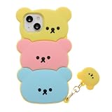 TYOROY 3D Candy Bear Case for iPhone 15 6.1 Inch, Cute Soft Silicone Cover for Women Girls Teens Kids, Kawaii Stacked Design 2023
