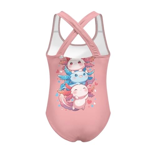 Image of WELLFLYHOM Girls Bathing Suits Size 5-14 One Piece Cross Back Swimsuit Sleeveless Full Coverage Swimwear for Beach Swimming