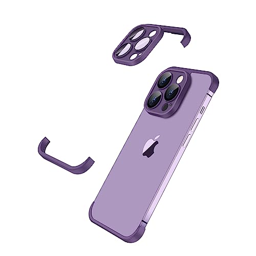 Protection frameless iPhone 14 Pro Max en silicone violet haut de gamme