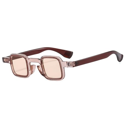 Lunettes de soleil carrées avec rivets et verres océan translucides