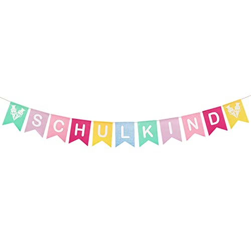 WUSJCOF Einschulung Girlande - Schulkind Banner In Pastellfarben Für Schulanfang