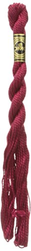 Hilo de algodón perla DMC tamaño 3 color rojo oscuro 16.4 yd miniatura 1