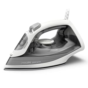 Philips 2000-Serie Dampfbügeleisen – Bis zu 25 g/min Dauerdampf. 2000W. 250 ml Wassertank. Schnelle Entknitterung. 4 Dampfstufen. Keramiksohle. Leichtes Gewicht für Leichtes Bügeln. Grau (DST2020/80)