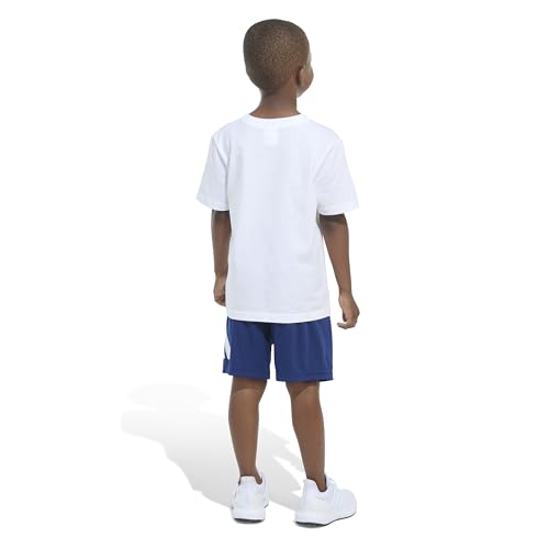 Image of adidas Boys' Short Sleeve Cotton Tee Shirt and Logo Short Set