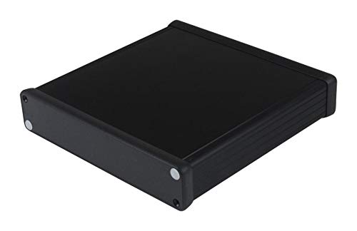 1455R1602BK - Metal Enclosure, 1455 Series, Extruded, Plastic End Panels, Small, Extruded Aluminium, 30.5 mm (Pack of 2) (1455R1602BK)