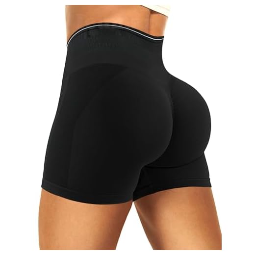 Ieumaz Shorts de ginástica Amplify Scrunch para levantamento de bumbum, 11,4 cm, sem costura, com contorno de barriga, controle de barriga, shorts de ioga para mulheres, Amplify Black, P