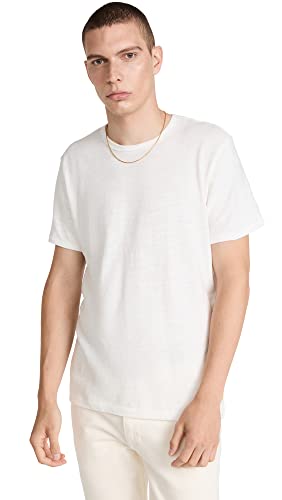 rag & bone Men's Classic Flame Tee, White, L