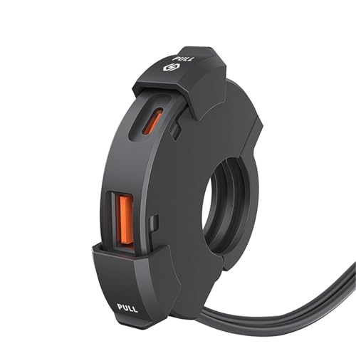Motorcycle Phone Charger, Dual USB Type C 30W PD & Quick Charge 3.0 Motorcycle USB Charger, Waterproof ATV/Motorcycle USB Port