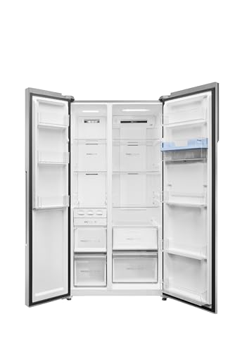 Image of Haier 596 L, Wi-Fi enabled Water Dispenser Frost Free, 2-Door Side by Side Refrigerator with 100% Convertible Fridge Space Inverter Technology (HRS-682SWDU1-2, Steel Shiny)