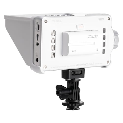 Image of VILTROX 5.5 Inch Portable On-Camera Monitor, 4K Touchscreen HDMI Video Field Monitor, 1920x1080 Wide Viewing, Sunshade Hood, HDMI in and outputs, 3D LUTs (White)