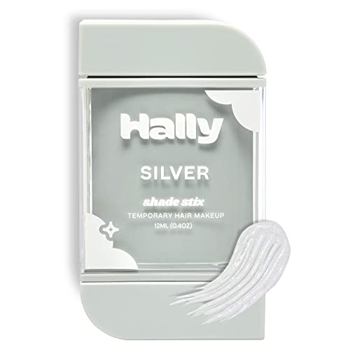 Hally Shade Stix - Temporary Hair Makeup, Patent-Pending One-Day Washable Hair Color, Transfer Proof - Replace Messy Chalk, Spray And Wax With One Wash Hair Color For Kids, Teens, And Adults - Silver #TOP9